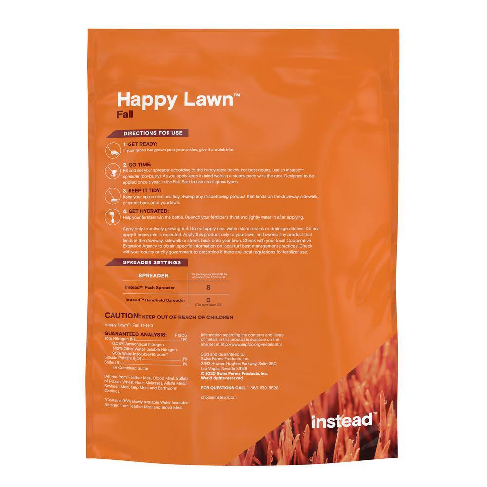 instead Happy Lawn 25.46 lbs. 4000 sq. ft. Fall Dry Lawn Fertilizer 26025-1