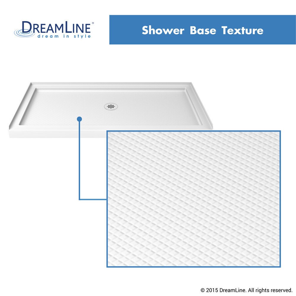 DreamLine 32 in. D x 60 in. W x 76 3/4 in. H Single Threshold Shower Base and Acrylic Backwall Kit   32\