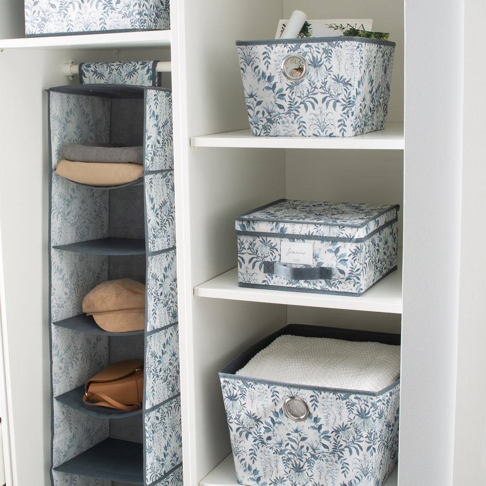 Laura Ashley 3.4 Gal. Medium Storage Box in Parterre Blue LA-95820