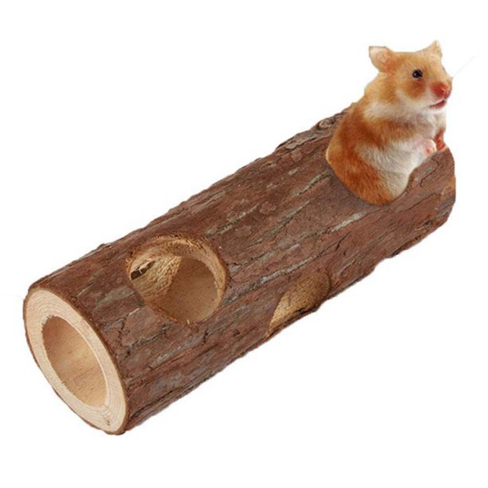 JsqnanchiRabbit Ferret Hamster Wooden Animal Tunnel Sports Tube Chew Toy