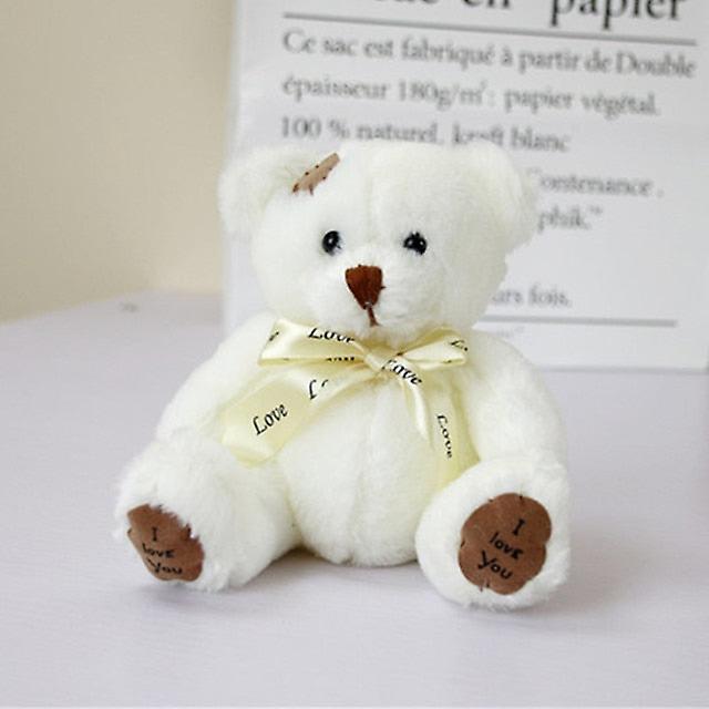 Cute patch bear stuffed toy