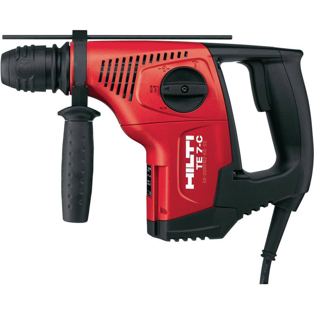 Hilti 6 Amp 120-Volt Corded SDS-Plus TE-7C Concrete Rotary Hammer Drill with Flat Chisel and TE-CX M4 Bit Set 3476287