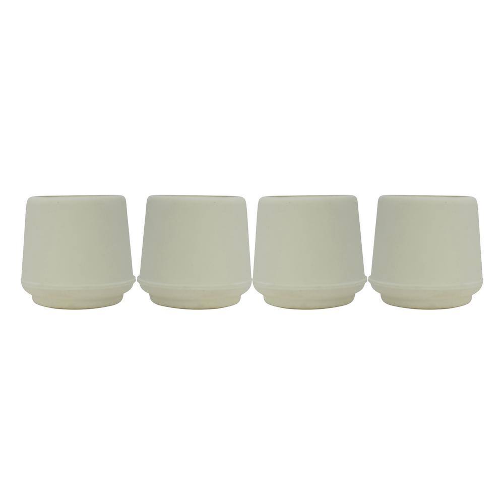 Everbilt 1-18 in. Off-White Rubber Leg Caps for Table Chair and Furniture Leg Floor Protection (4-Pack) 49122