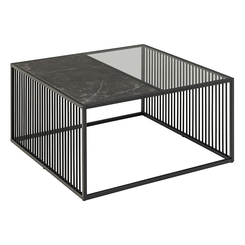 STRINGTON Square Coffee Table 80cm - Black Marble Effect