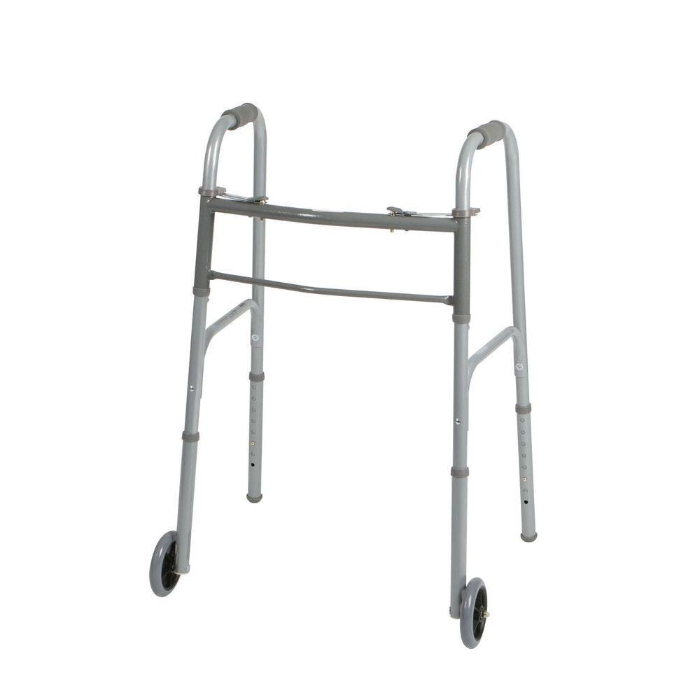 Medline 2-Button Adult Folding Walker MDS86410W54BH