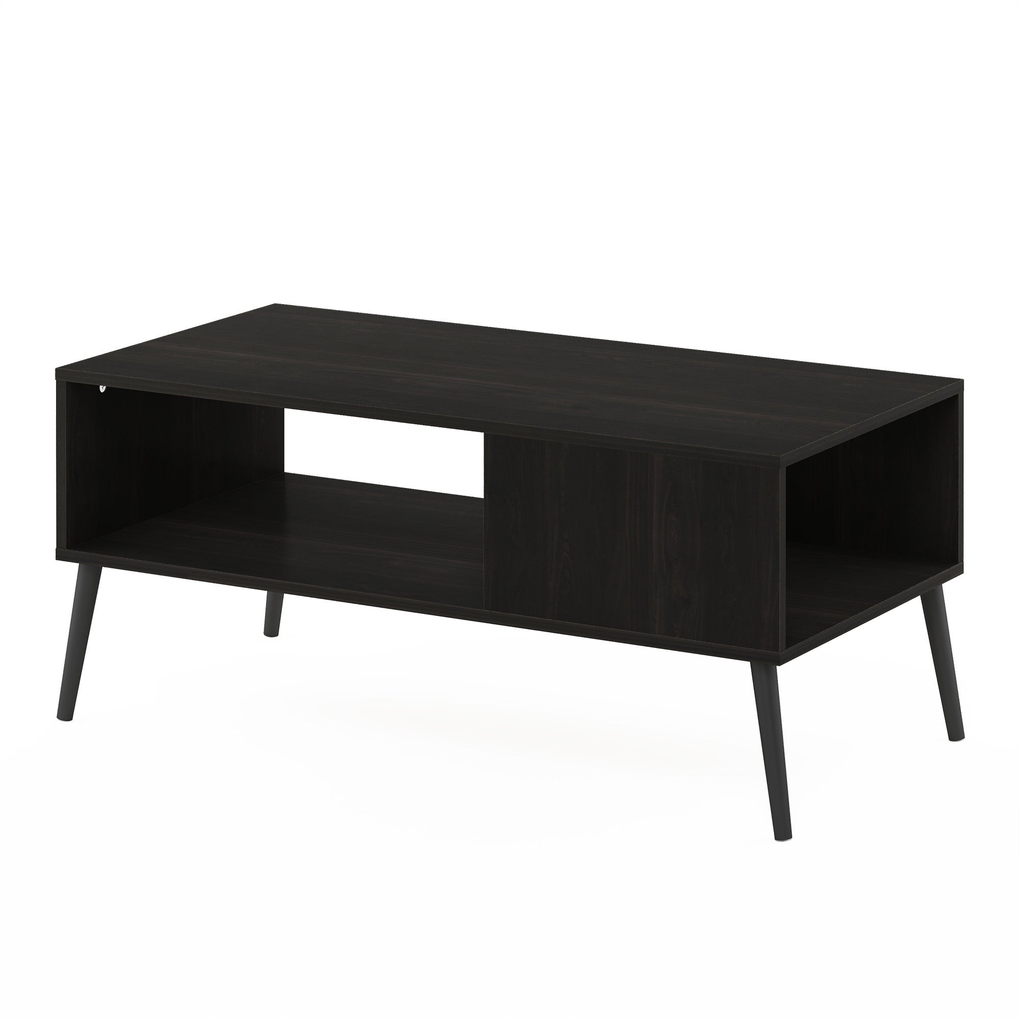 Furinno Claude Mid Century Style Coffee Table with Wood Legs