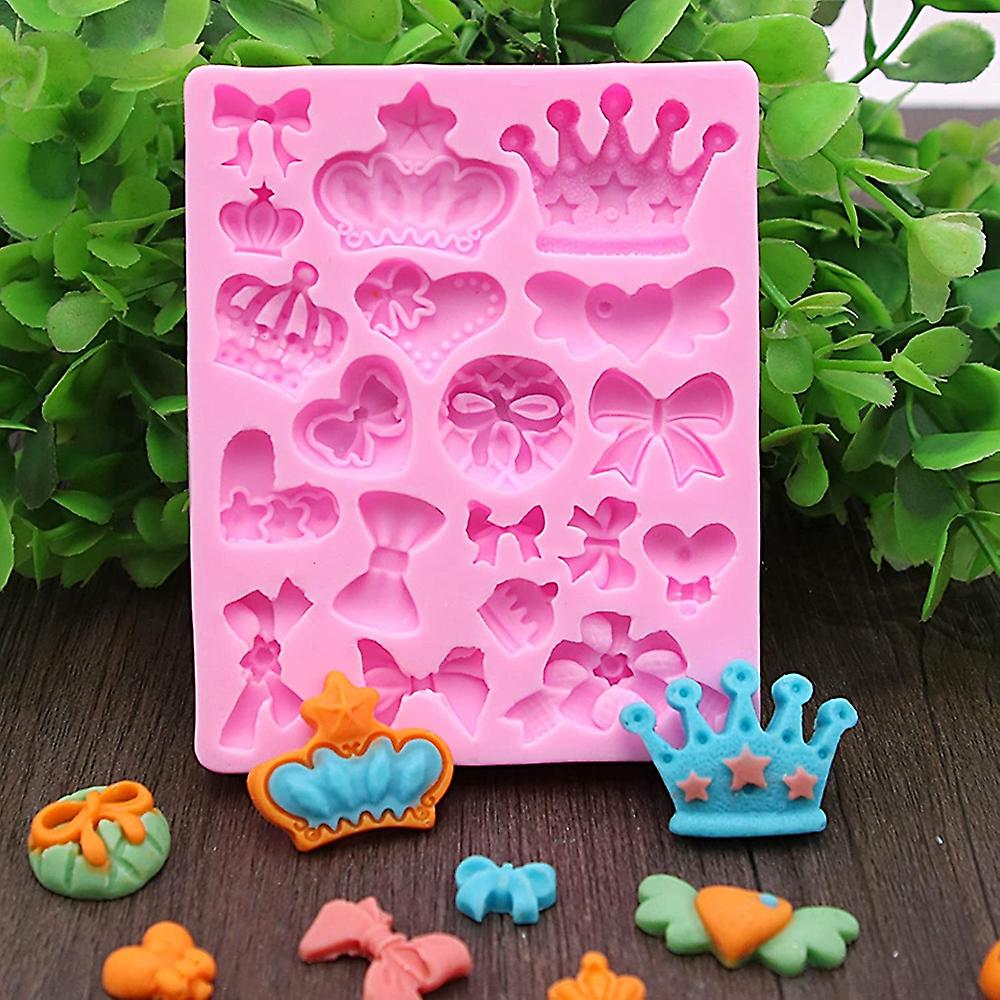 3d Silicone Baking Mold Diy Crown Bow Bowknots Mould Chocolate Fondant Cake Decorating Tool Home Kitchen Accessories