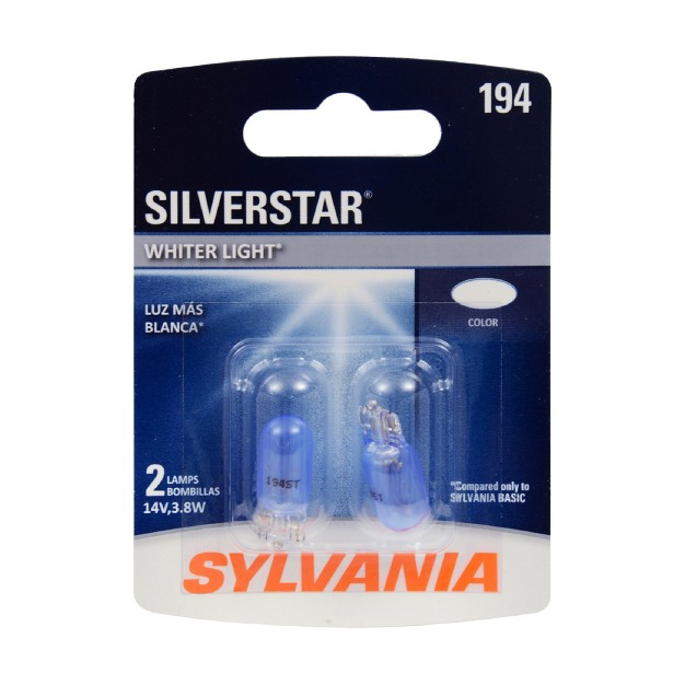 Sylvania 194 Silverstar High Performance Miniature Bulb contains 2 Bulbs