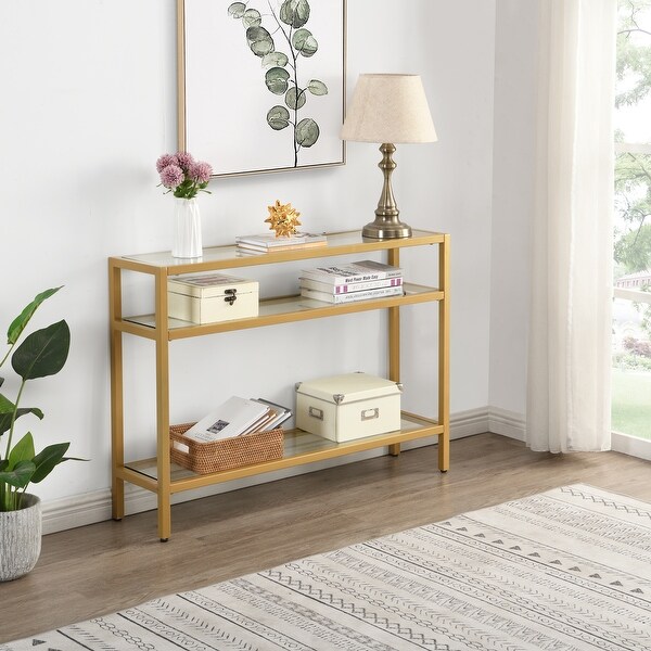 Luca 3-tier Metal and Glass Console Table