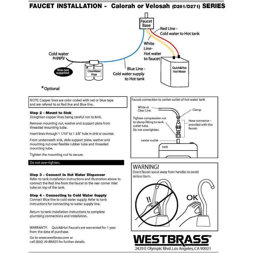 Westbrass 9 in. Velosah 1-Handle Hot Water Dispenser Faucet with Instant Hot Water Tank Antique Copper D271HFP-11