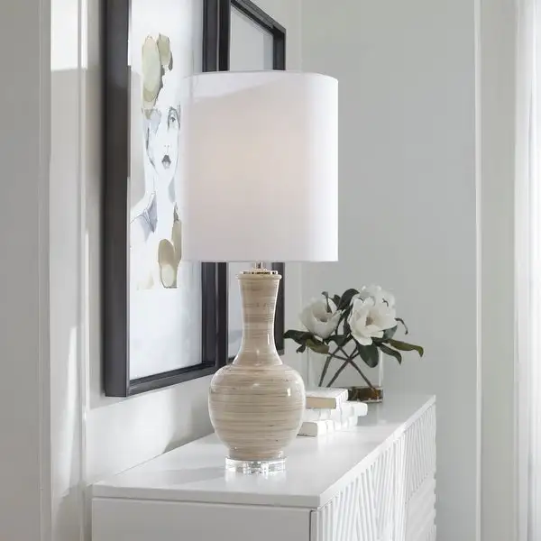 Uttermost Chalice Striped Table Lamp - 33.25 x 13 x 13