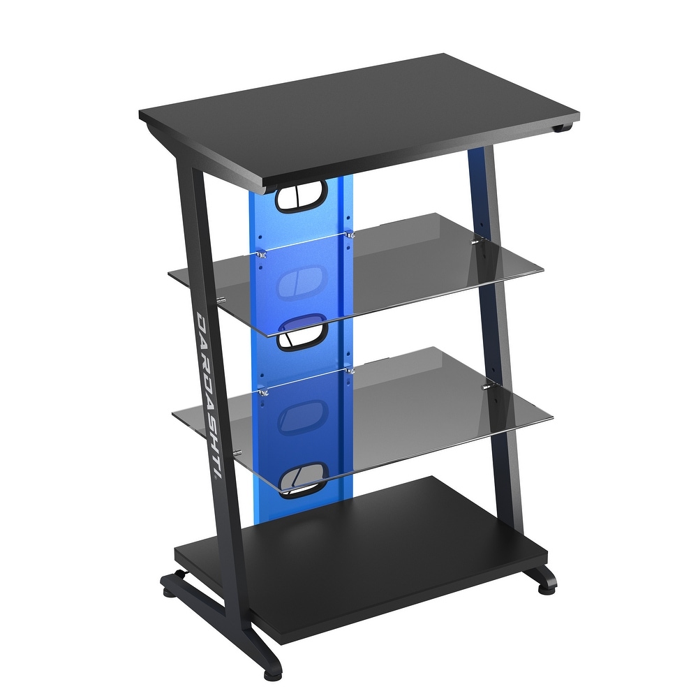 Dardashti 4 Tiered Tempered Glass Adjustable Gaming Shelf