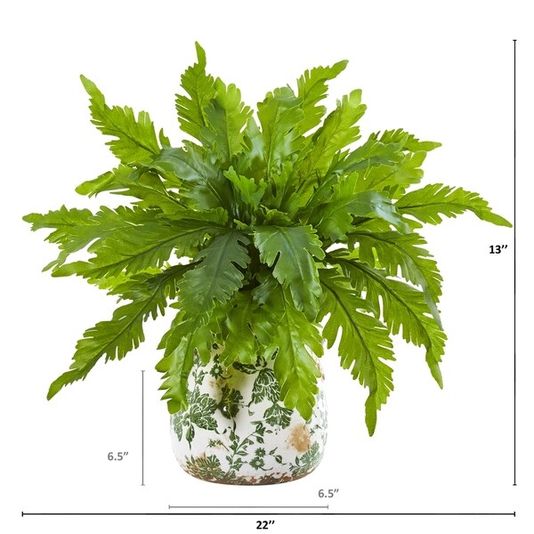 13 Fern Artificial Plant in Floral Vase