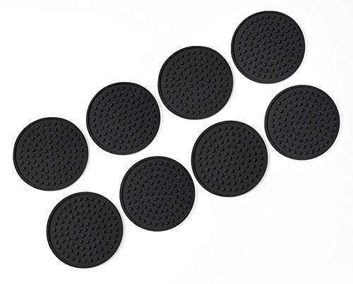 Better Kitchen Products 8 Piece Silicone Coaster Set， Black