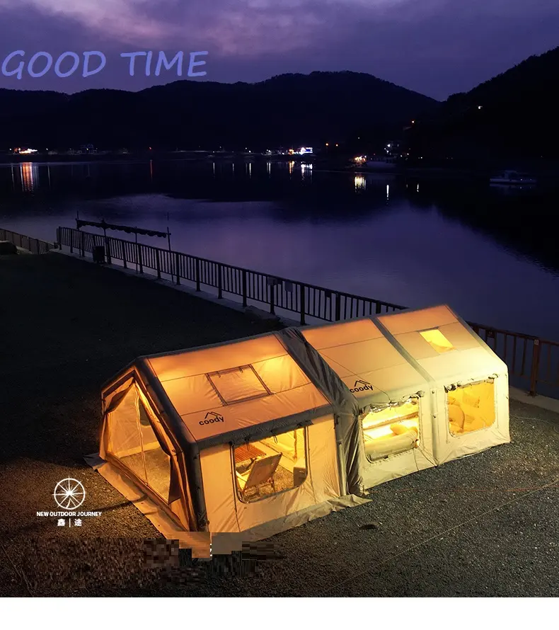 🎅Christmas Eve Deals!!💝🎉Coody Outdoor Inflatable Waterproof house Tents Camping Oxford Family Party Glamping Air Tent For 5 8 Persons for Picnic Hiking