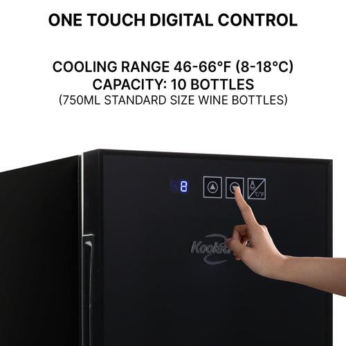 Koolatron KWT10BN Urban Series 10 Inch Black Wine Cooler