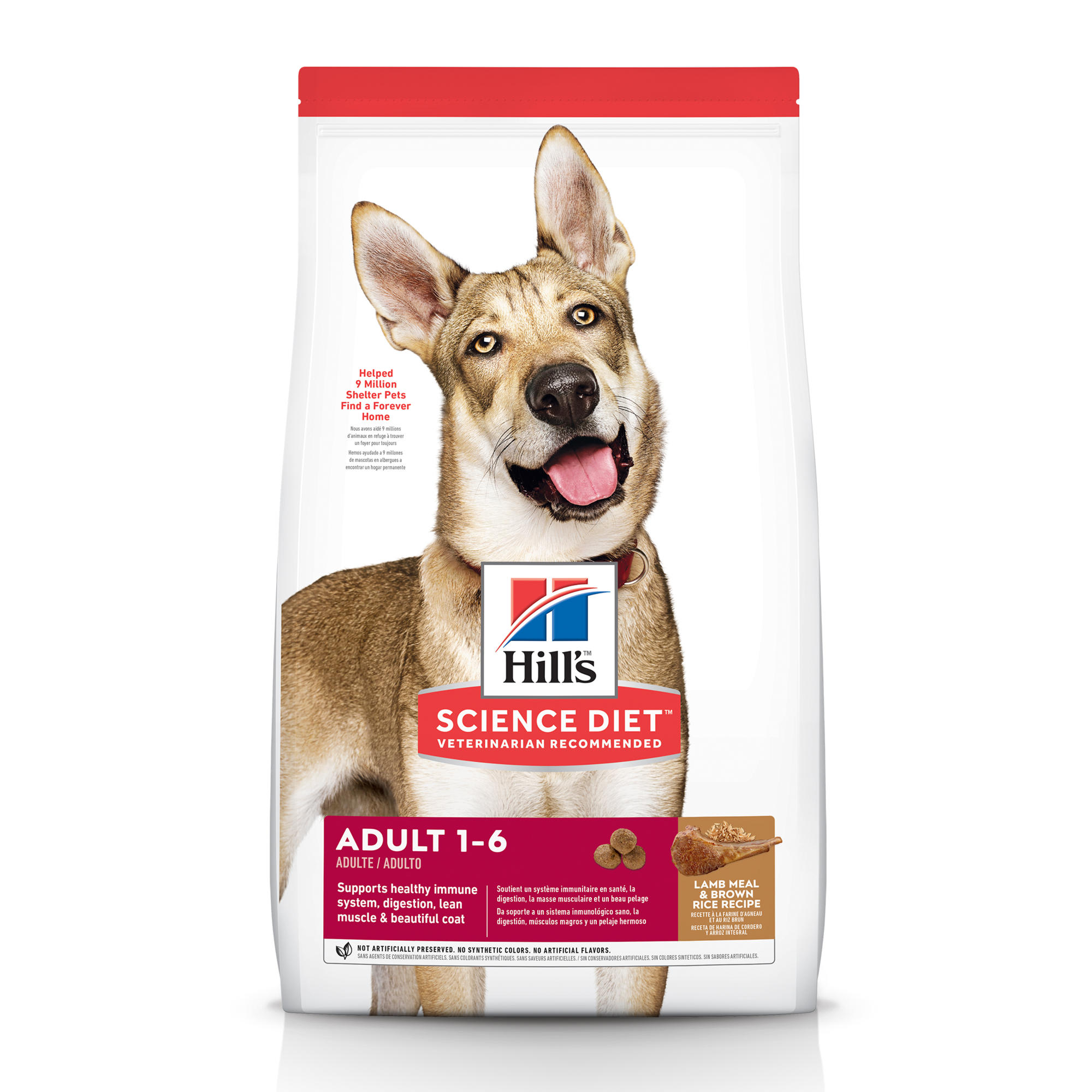 Hill's Science Diet Adult Lamb Meal  Brown Rice Recipe Dry Dog Food， 33 lbs.