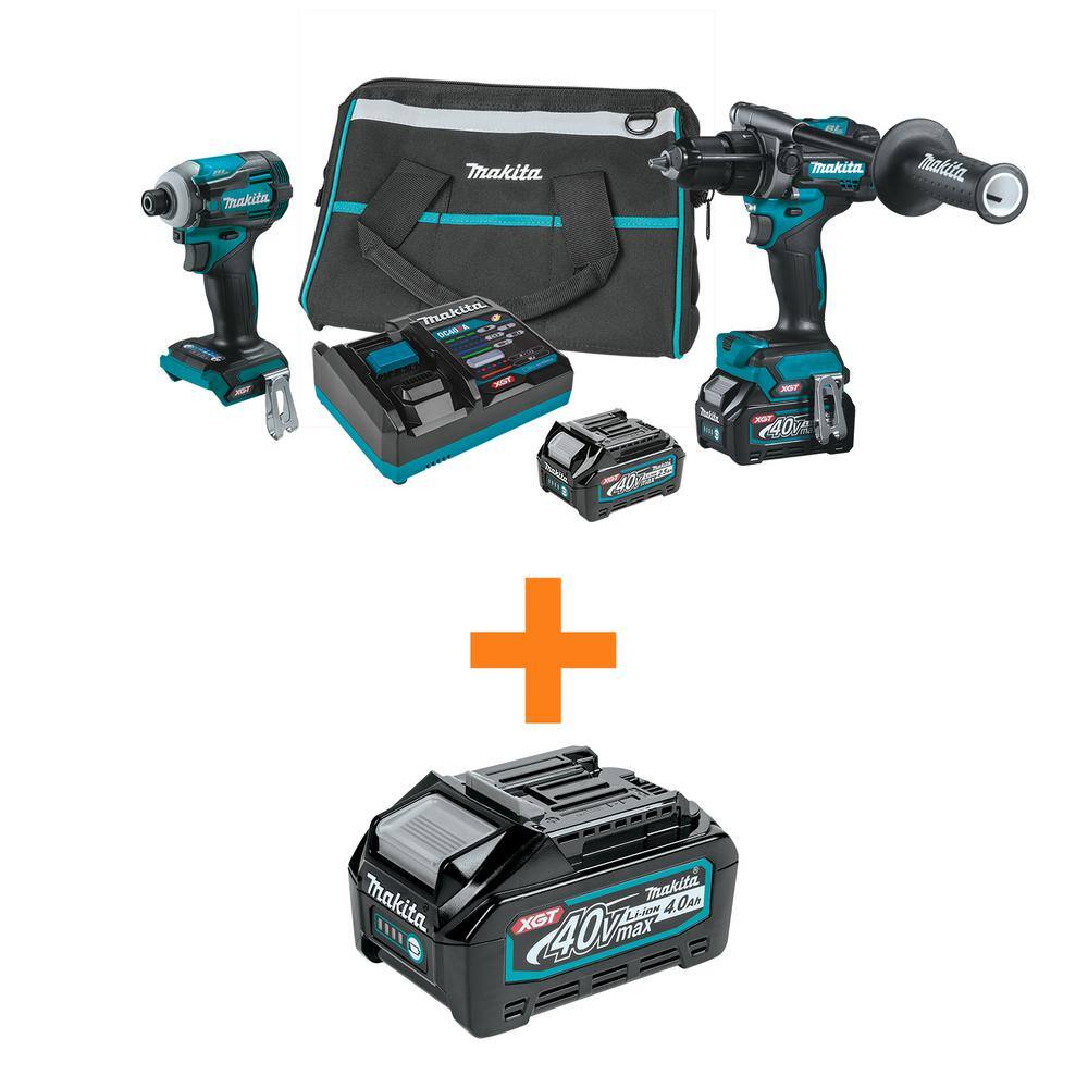 Makita 40V Max XGT Brushless Cordless 2-Pc. Combo Kit 2.5Ah with bonus 40V Max XGT 4.0Ah Battery GT200D-BL4040