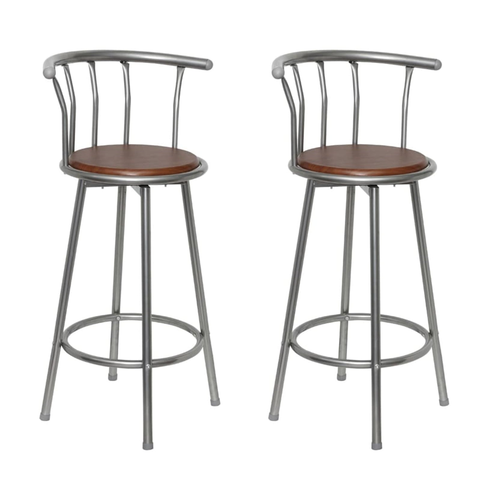 Carevas Bar Stools 2 pcs Brown Steel