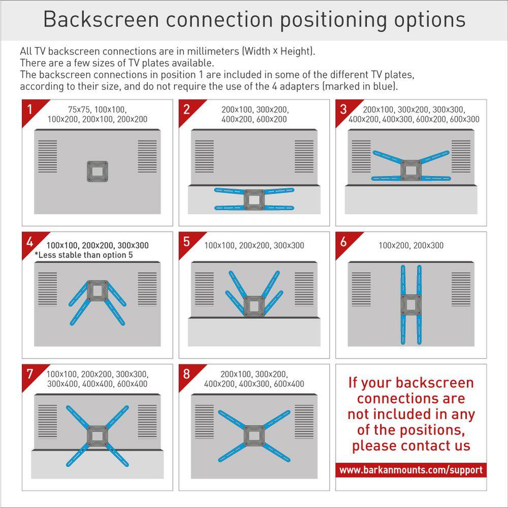 Barkan a Better Point of View Barkan 13 in.- 65 in. Tilt Mobile TV Mount Cart Black Patented to Fit Various Screen Types Fall Proof SW310H