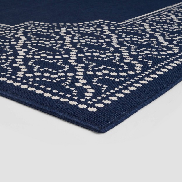 X 10 x27 Midnight Border Outdoor Rug Navy ivory Christopher Knight Home