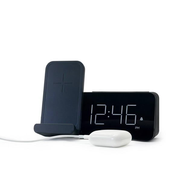 Power Stand Alarm Table Clock Black Capello