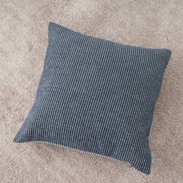 Elsa Reversible Woven Striped Chenille Square Throw Pillow Evergrace