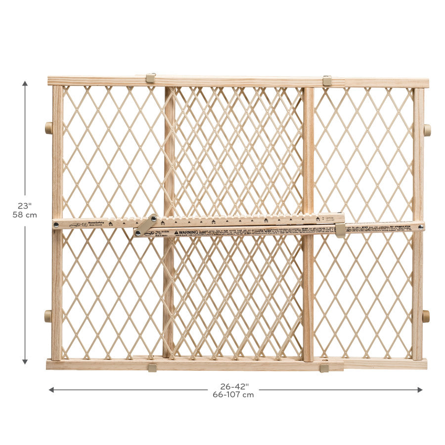 Position & Lock Adjustable Wood Baby Gate