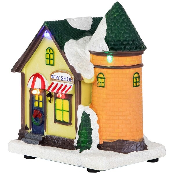 LED Lighted Snowy Toy Shop Christmas Village Display Piece