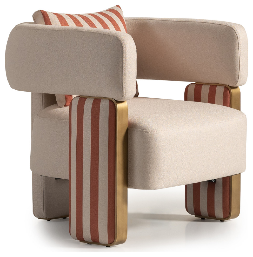 Amora Accent Chair Ash/Eggshell Walnut   Contemporary   Armchairs And Accent Chairs   by Michael Amini  Houzz