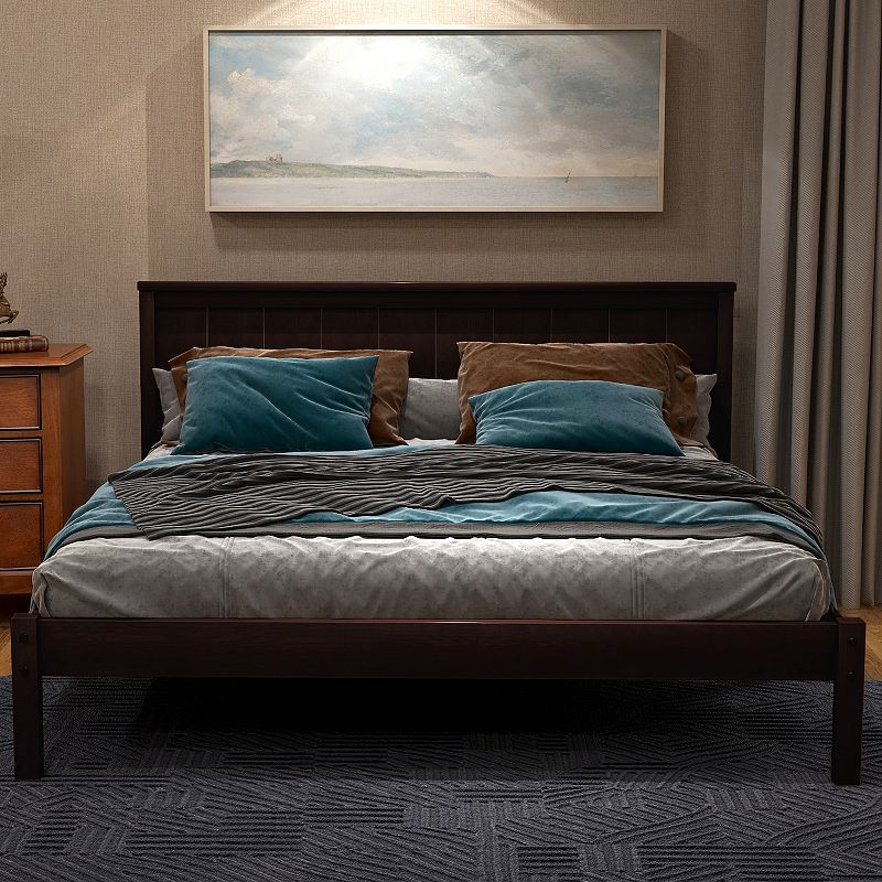 Merax Full Size Platform Bed Frame with Headboard