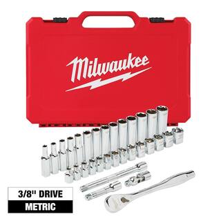 MW 38 in. Drive Metric Ratchet and Socket Mechanics Tool Set (32-Piece) 48-22-9508