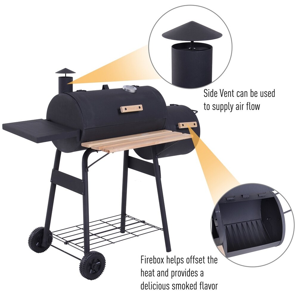 Steel portable backyard charcoal grill