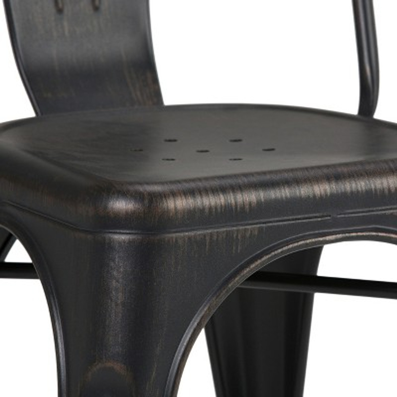 Set of 2 Freya Metal Dining Side Chair Distressed Black/Copper - WyndenHall