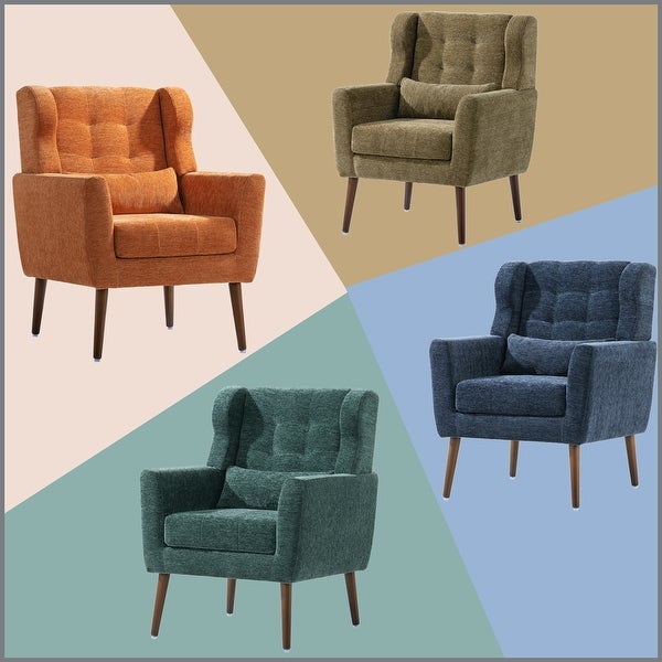 Modern Accent Chair Upholstered Foam Filled Living Room Chairs Comfy Reading Chair with Chenille Fabric Lounge for Living Room