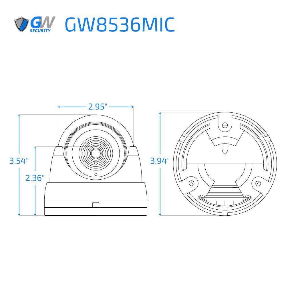 GW Security 16-Channel 8MP 4TB NVR Smart Security Camera System with 8 Wired Turret and 8 Bullet Cameras 3.6 mm Fixed Lens AI Mic GW8536MIC8-GW8537IP8-4T