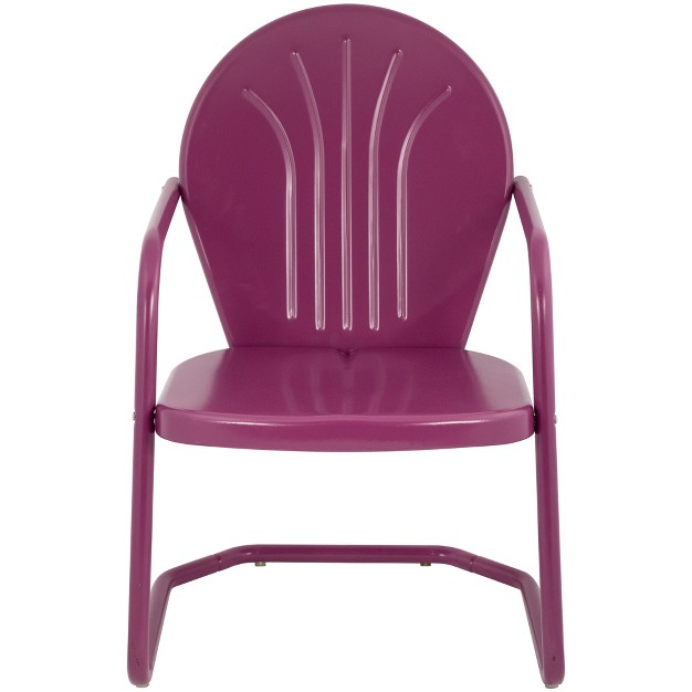 Northlight 34 inch Outdoor Retro Tulip Armchair Purple