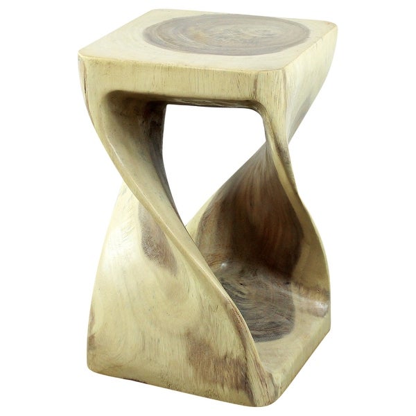 Haussmann? Original Wood Twist Stool 10 X 10 X 16 In High White Oil - 10 x 10 x 16