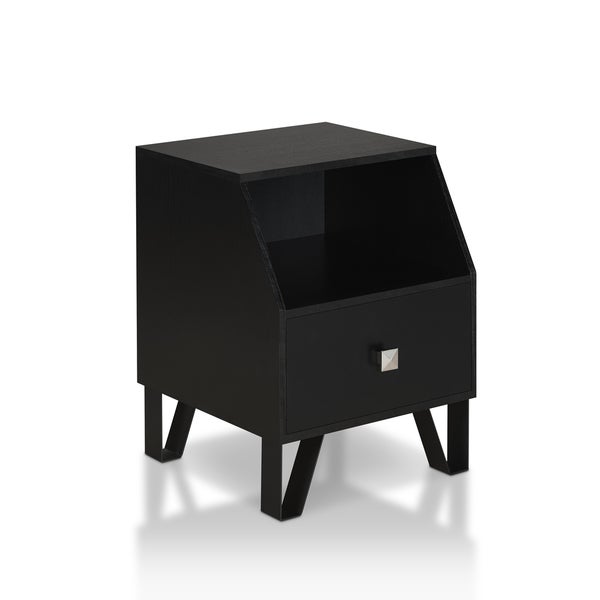 Furniture of America Kara Contemporary Black 16-inch 1-shelf Side Table