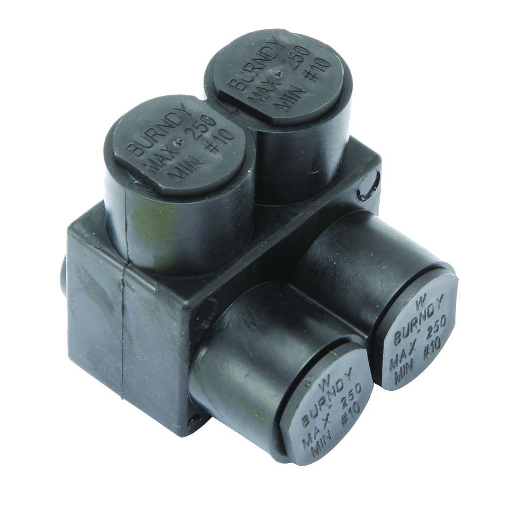 RACO BURNDY Aluminum Black 2-Port 1-Sided UV-Insulated Standard Wire Connector 1-Pack 1PL2502R