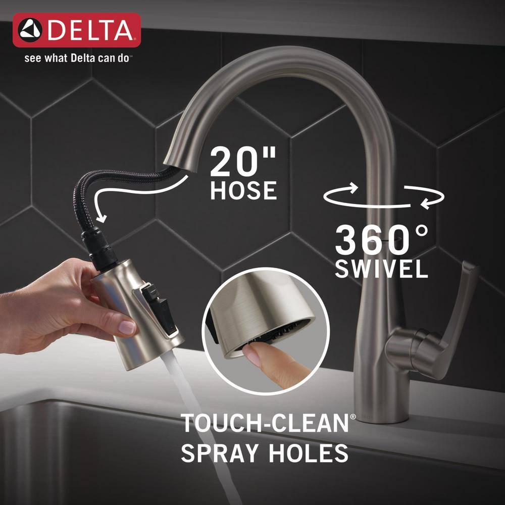 Delta Owendale Single-Handle Pull-Down Sprayer Kitchen Faucet with ShieldSpray Technology in SpotShield Stainless 19875Z-SPSD-DST