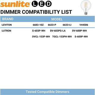 Sunlite 100-Watt Equivalent E26 Dimmable Edison Filament Decorative Clear G25 Globe LED Light Bulb 2700K in Warm White (4-Pack) HD03718-4