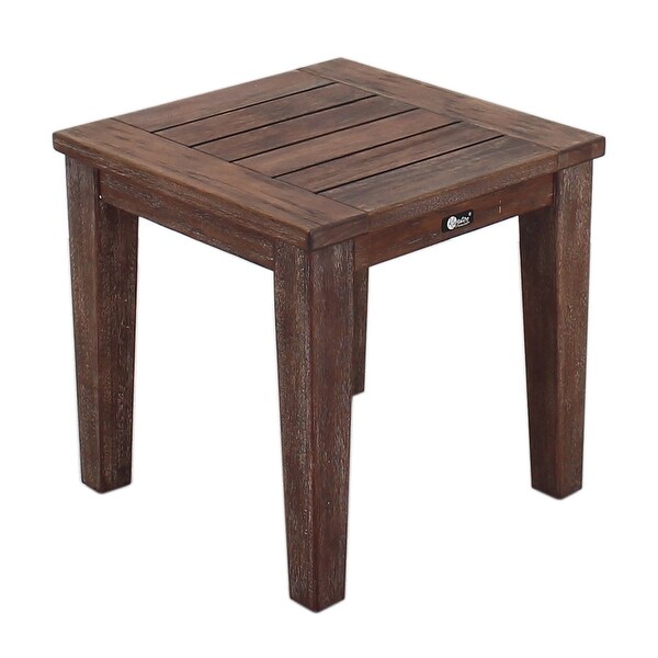 Courtyard Casual Bridgeport II SQ End Table Stained Eucalyptus Wood Knock Down Packing