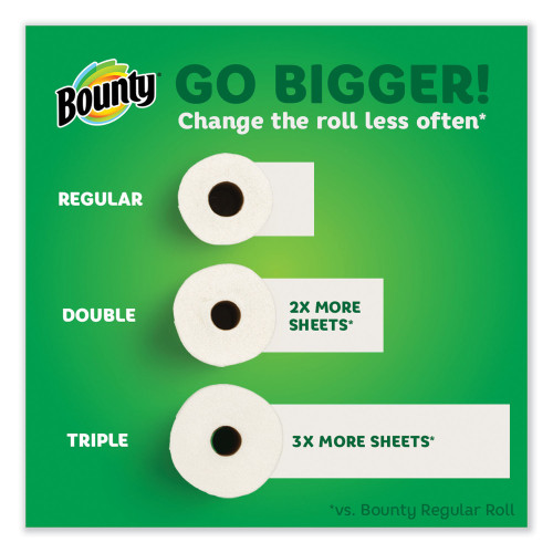 Bounty Select-a-Size Kitchen Roll Paper Towels， 2-Ply， 5.9 x 11， White， 98 Sheets/Roll， 12 Rolls/Carton (66541)