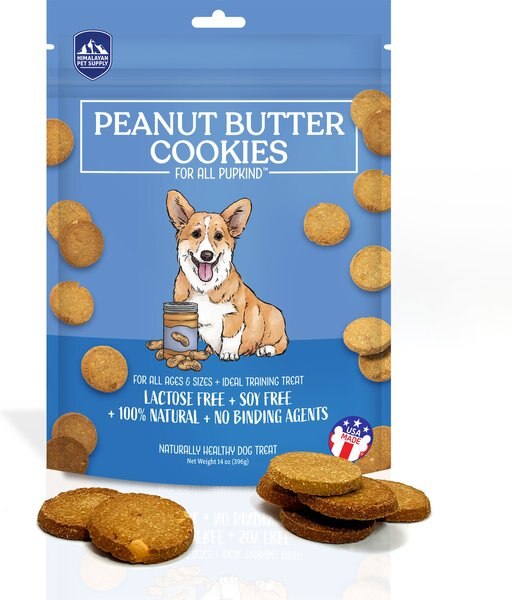 Himalayan Pet Supply Grain-Free Peanut Butter Cookies Crunchy Dog Treats， 14-oz bag