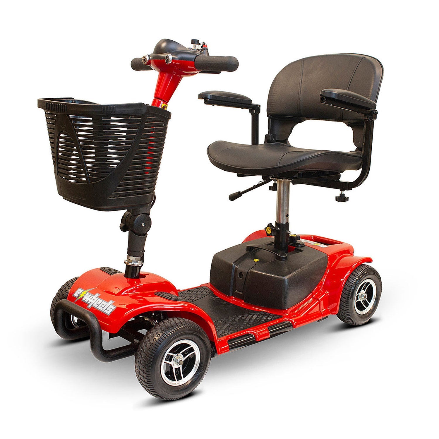 Ewheels 4 Wheel Travel Electric Battery Medical Mobility Scooter, Red