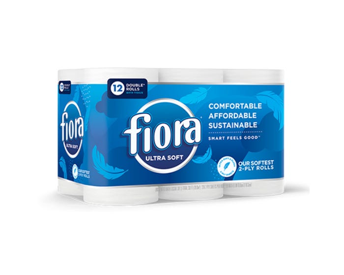 Fiora Ultra Soft Toilet Paper， 12 Rolls - 21052