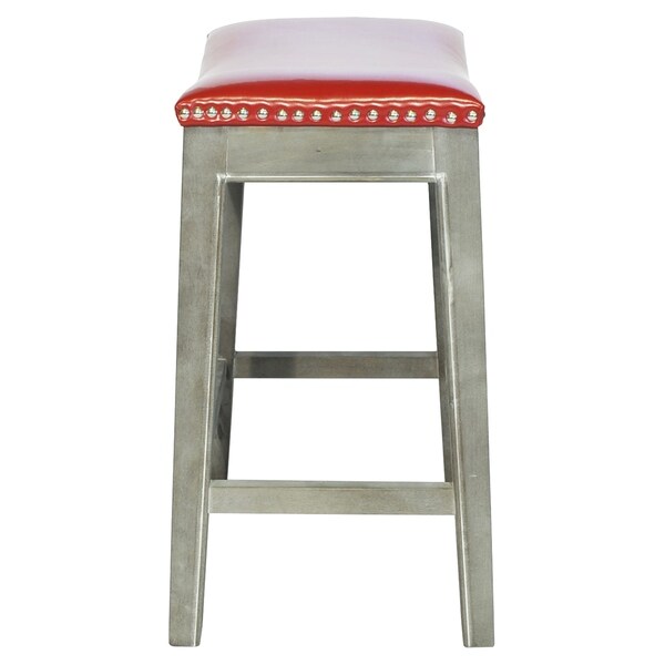 Elmo Bonded Leather Saddle Seat Counter Stool