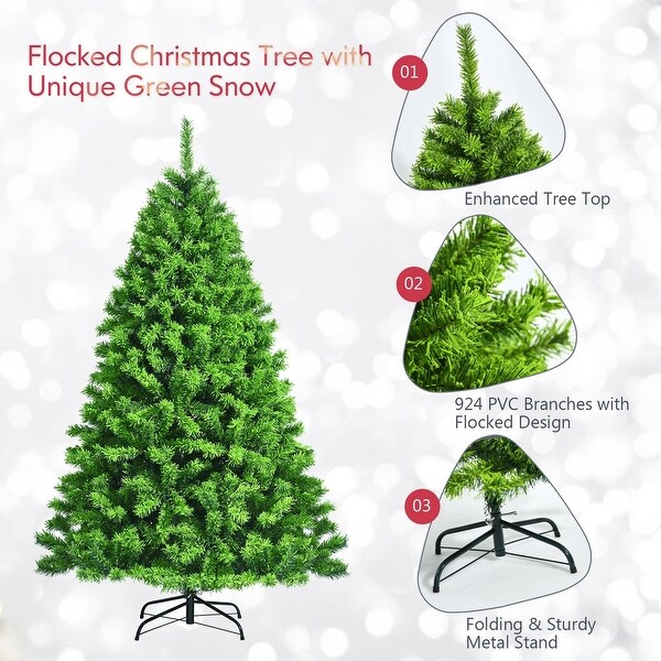 Unlit Artificial Christmas Tree with Metal Stand