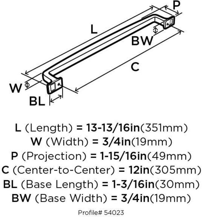 Amerock Westerly 12 in (305 mm) Center-to-Center Oil-Rubbed Bronze Appliance Pull